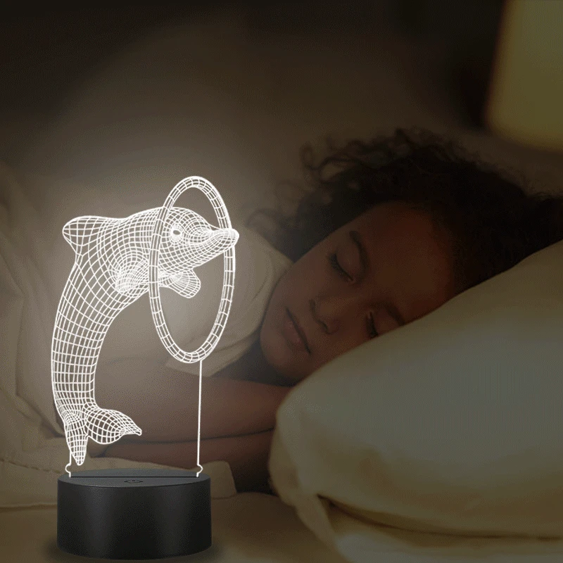 VCity Dolphin 3D Ночник светильник RGB светодиодный многоцветный Настольная лампа