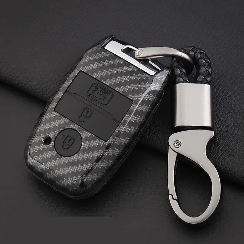 ABS корпус из углеродного волокна+ силиконовый чехол для автомобиля Smart Key чехол для Kia Ceed Cerato Optima Rio 3 K2 Soul Sportage 3 кнопки брелок