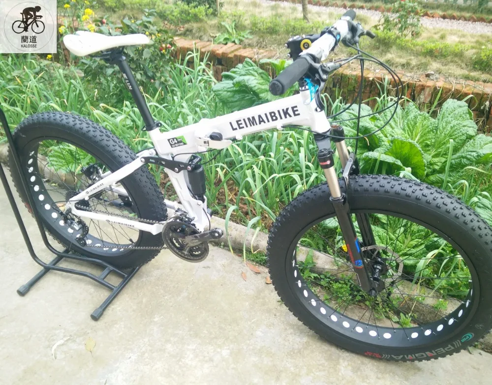 Flash Deal Kalosse M4000 26*4.0 tires  Snow mountain bicycle  27 Speed    folding Beach  bike  Hydraulic  brakes 26er 1