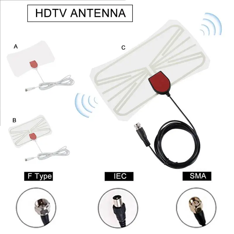 Спутниковый ТВ приемник цифровая HDTV антенна усиленный Диапазон 80 миль 4K HD VHF UHF