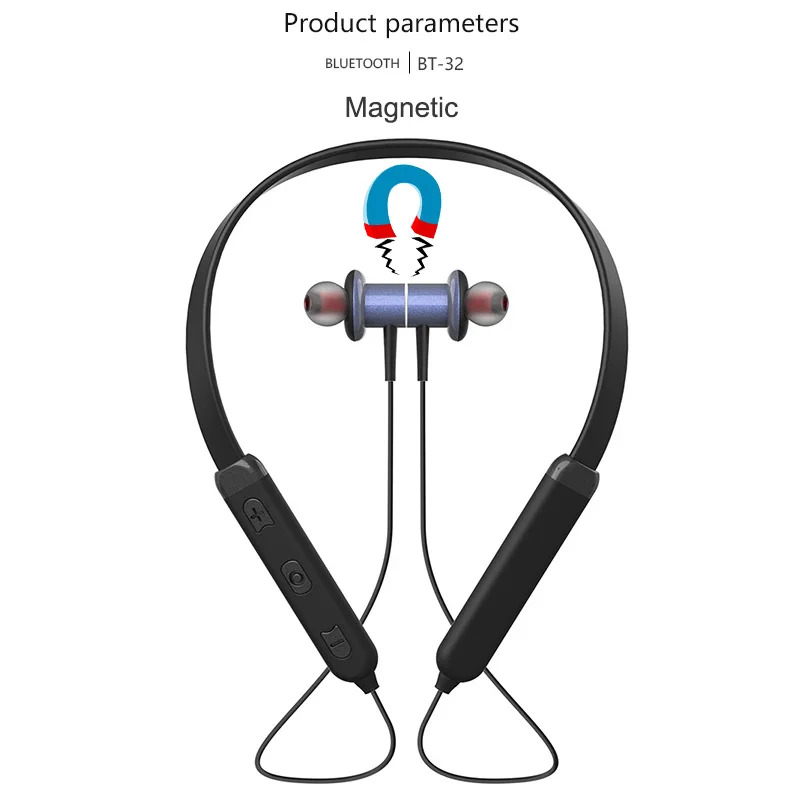 Volemer Bluetooth Earphone Magnetic Wireless Sport Neckband Headphones With Mic  Headset Stereo Earbuds For Moblie Phone Xiaomi (5)