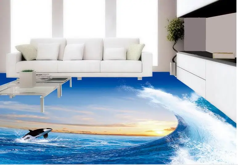 custom 3d flooring wallpaper roll size 3d stereoscopic floor wallpaper