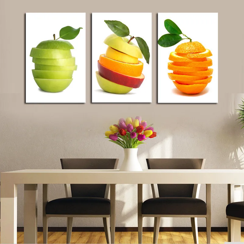 Painting For Kitchen | unframed 3pcs modern canvas art fruit oil painting for kitchen Painting For Kitchen | unframed 3pcs modern canvas art fruit oil painting for kitchen