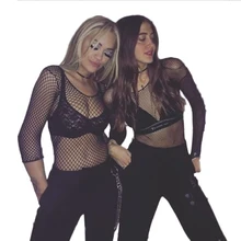 Black Friday Deals Women See through Perspective Sheer Mesh Fishnet Tee Bodycon Long Sleeve Tops Beach T Shirt 2017 New Sexy