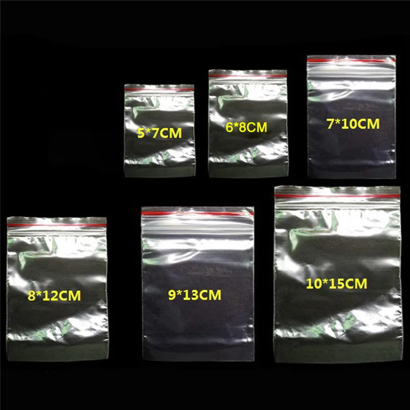 100 шт пластиковые пакеты Ziplock упаковка для пищевых продуктов ювелирные изделия небольшой замок типа молния сумки прозрачные свежие сохраняя пыленепроницаемый для хранения конфет