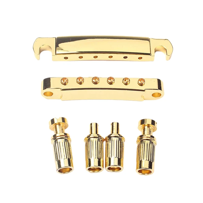 

1 Set Gold Plated Guitar Bridge Locking Tune-O-Matic Tom Bridge And Tailpiece Set For Lp Electric Guitar (Gold)