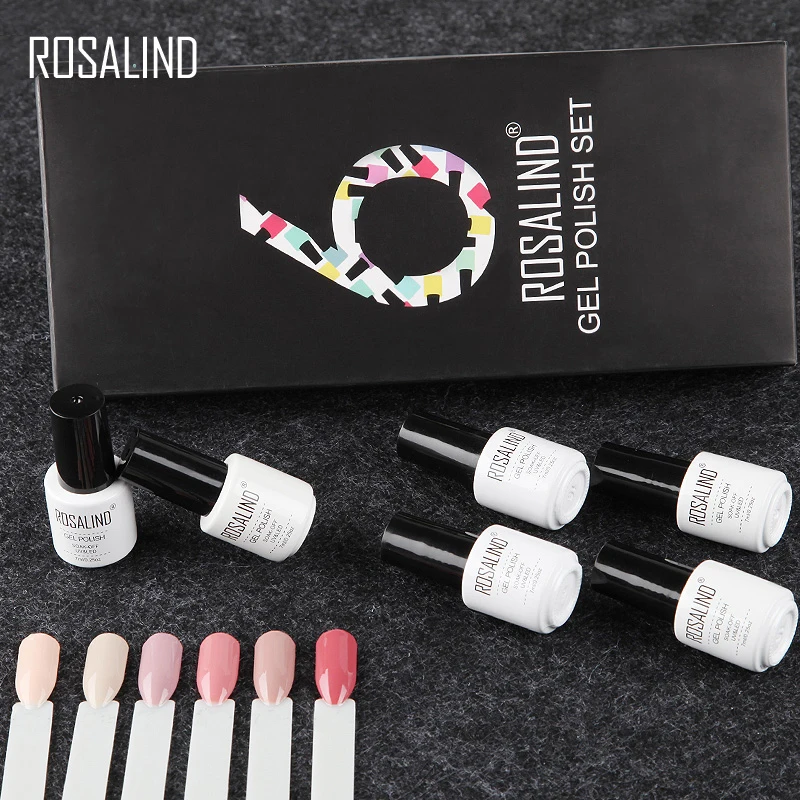 Набор гель лаков ROSALIND 6 шт./лот для УФ лампы наращивания ногтей акриловый дизайн