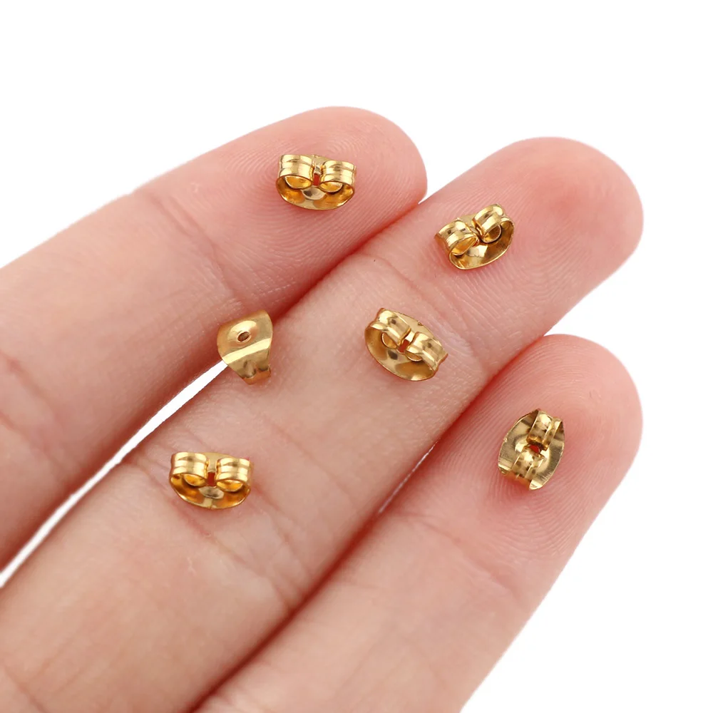 UNICRAFTALE about 180pcs 2 Styles Ear Nuts Fit for 0.8mm/1.2mm Pin Stainless Steel Earring Backs Earring Stoppers Bullet Earring Backs for Stud Earrings Jewelry Making Stainless Steel color