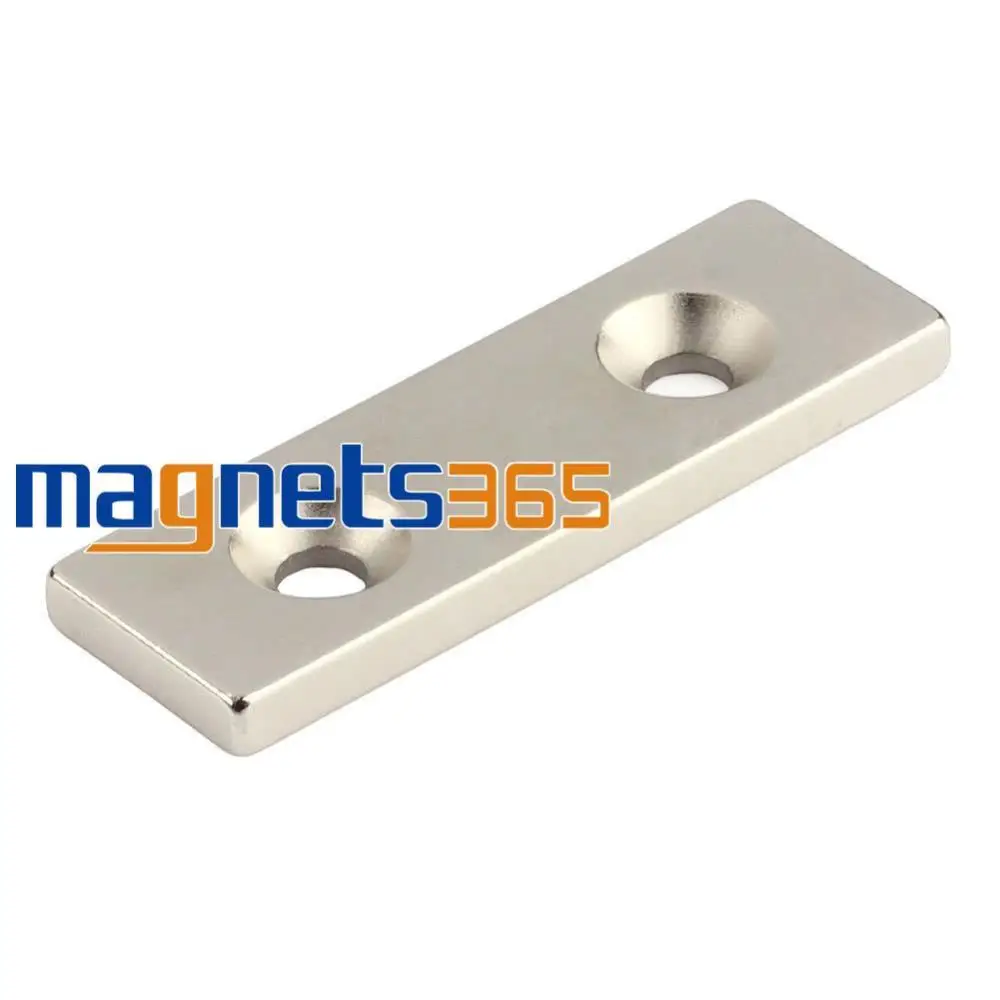 OMO Magnetics One N50 Strong Block Magnet 60mm x20mm x 5mm two Hole RareEarth Neodymium | Обустройство дома