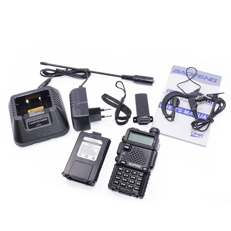 2PCS Baofeng DM-5R plus Two-way radio VHF/UHF Timer1 Dual Band DMR Digital Radio DM 5R 10 km Walkie Talkie Transceiver+usb cable