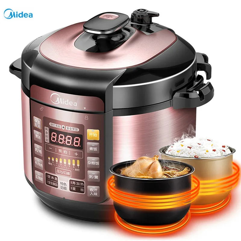 Midea 5L Electric Pressure Cooker Rice Cooker with Double Pot-in