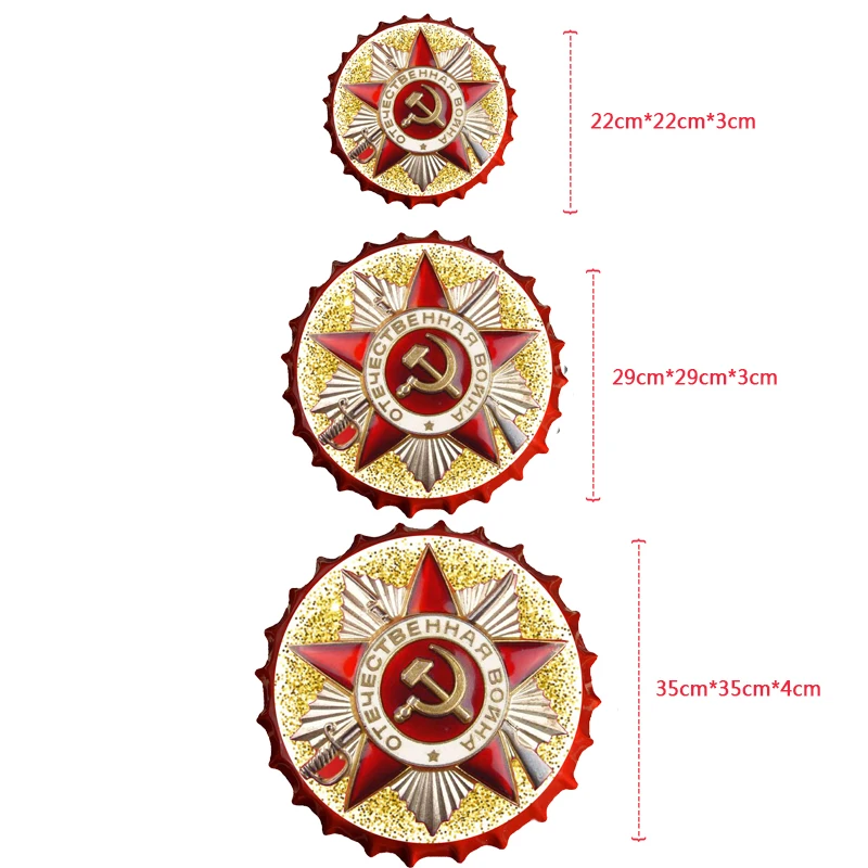 Настенный креативный медаль подвесной орнамент плоский спрей краска металлическая пивная бутылка колпачки медаль почета знак табличка Бар Паб Клуб Настенный декор