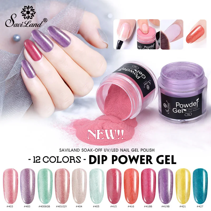 

Saviland Nail Dip Powder 10g Gradient French Chrome Glitters Shiny UV Gel Polish Dry Chrome Liquid Set Manicure Decorations