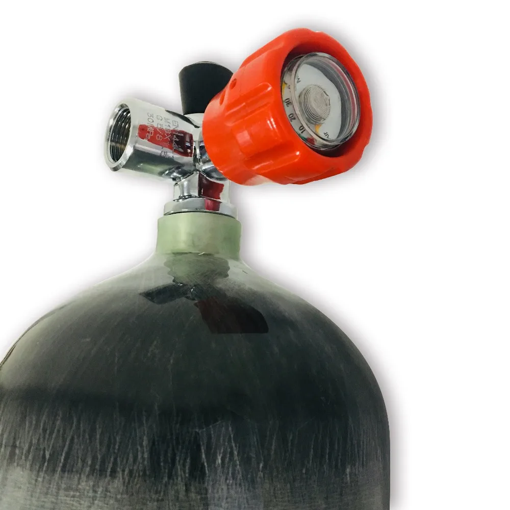AC16811 CE Certification Carbon Fiber Tank With Red Valve Air Tank Cylinder Compressed Air Gas Cylinder Inflate Small Cylinder-R