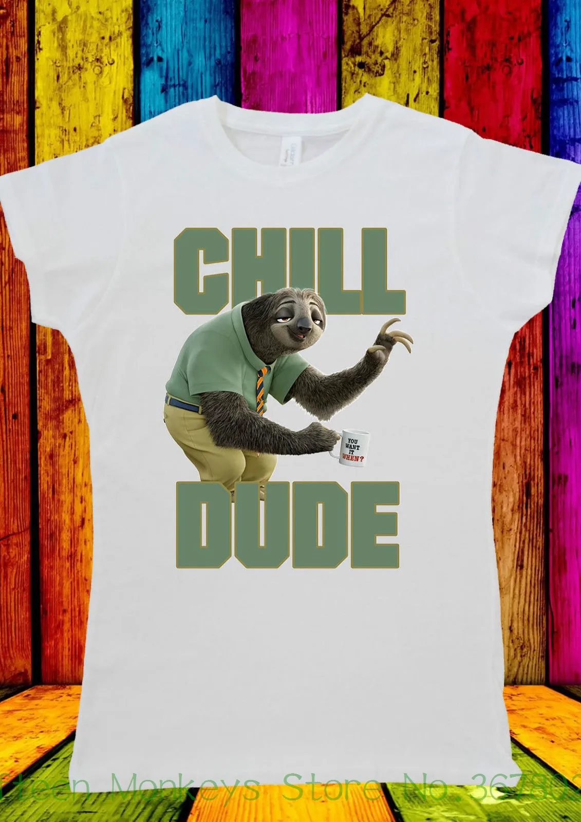 Women's Tee Chill Dude Funny Zootopia Flash Slot T shirt Men Women