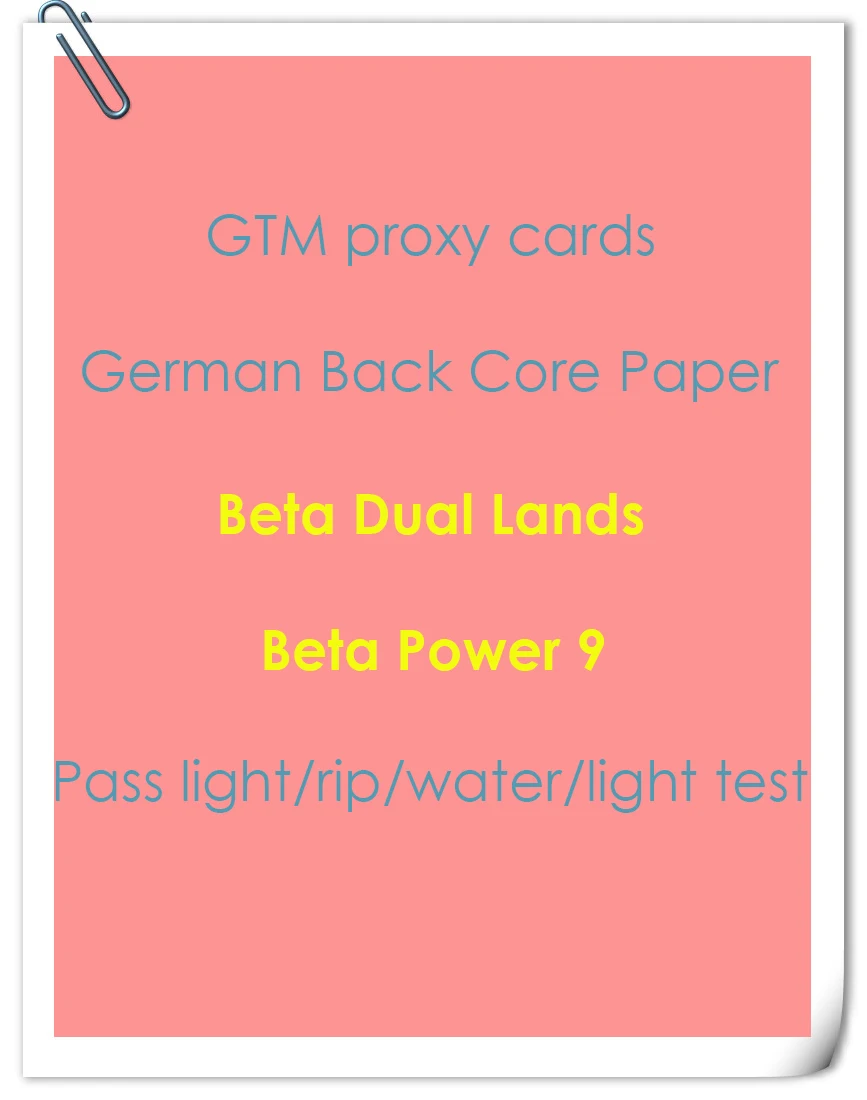 

GMT cards,magical proxy the gather Beta dual lands power nine,Rudy alpha_investment modern vintage legacy card game