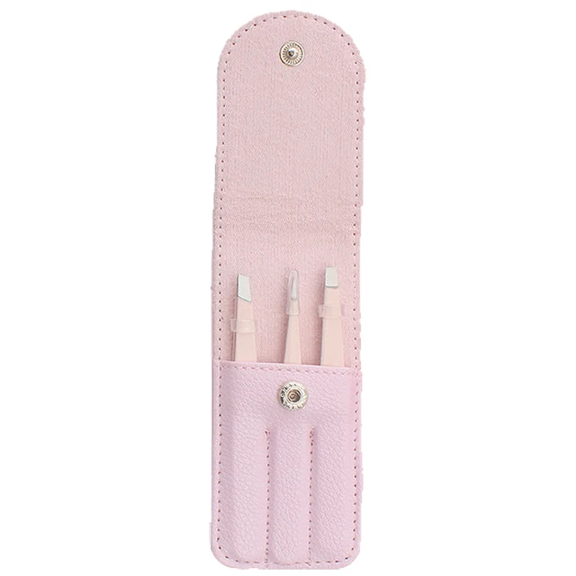 Best Offers 3 PCS /Set Eyebrow Tweezers Stainless Steel Point Tip/Slant Tip/Flat Tip Hair Removal Makeup Tools Accessory With Pink Bag Case Best Offers 3 PCS /Set Eyebrow Tweezers Stainless Steel Point Tip/Slant Tip/Flat Tip Hair Removal Makeup Tools Accessory With Pink Bag Case