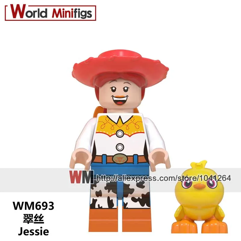 

Building Blocks Jessie Donald Duck Mickey Mouse Girls Series Beauty and the beast Cute Bear Single Cartoon Models Children Gifts