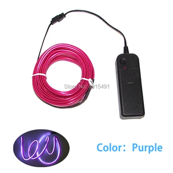 

6mm Skirt Sew Tag 2.3mm Purple Neon Led Strip Can be Easily Cut Flexible 5Meters EL Wire Cold Light as Birthday Wedding Favors