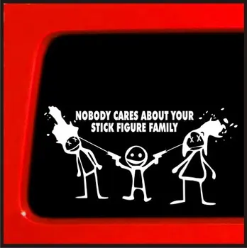 

Nobody Cares about Your Stick figure Family Funny car vinyl Die Cut sticker decal 7'' White