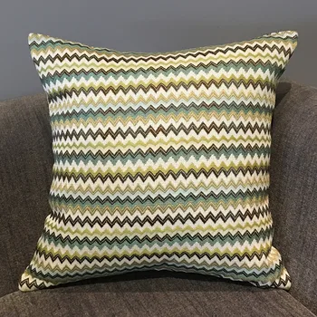 

Arrival High Quality Bohemia Style Jacquard Multi-Colored Geometric Wave Cotton and Linen Cushion for Home and Coffee Shop