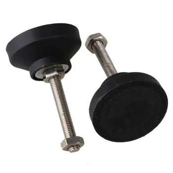 

Black 50mm Dia Nylon Bass M8 x 53mm Thread Screw On Type Adjustable Levelling Feet Furniture Glide Pad Pack of 6