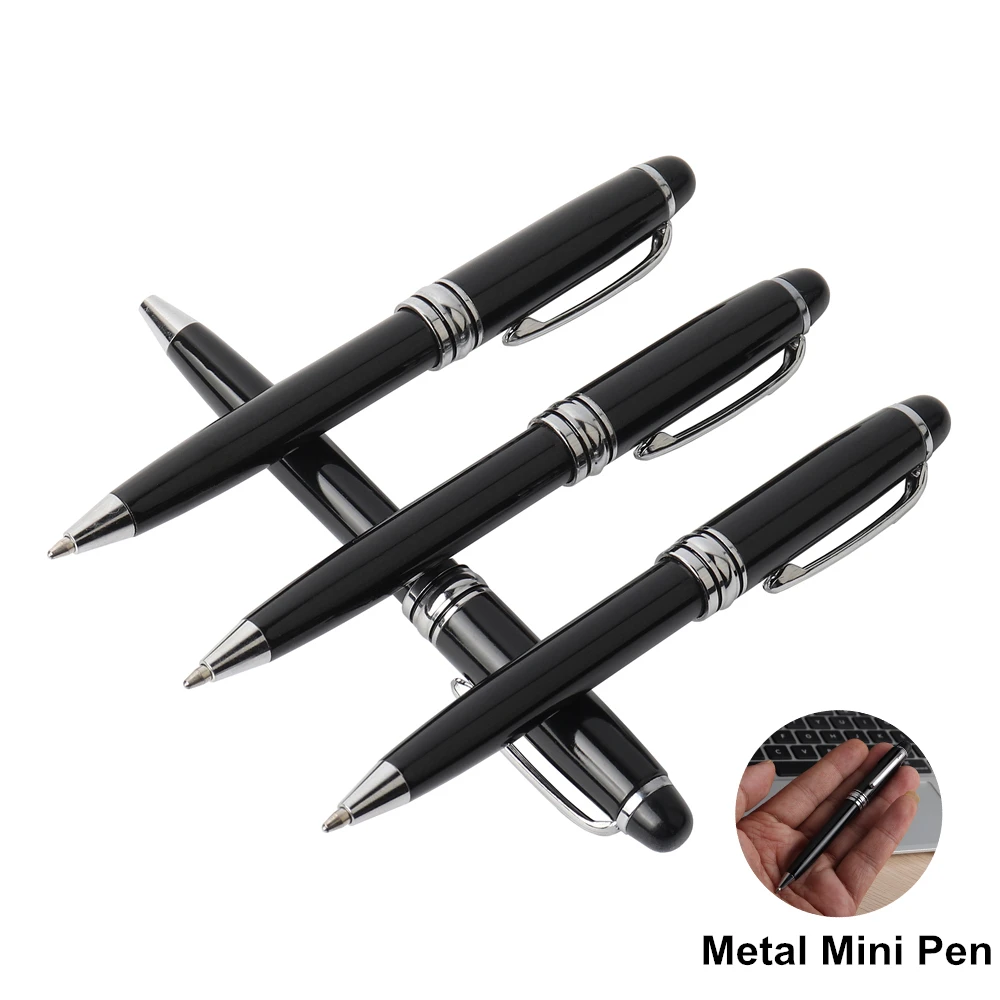 

GENKKY Mini Metal Durable Ballpoint Pen Rotating Pocket-size Pen Portable BallPoint Pen Small Oil Pen Exquisite Writing Tool