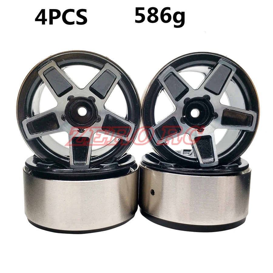

4PCS 1/10 Aluminum Wheel Rims 5 Spoke 1.9" Alloy Beadlock Hex Mount 12mm For RC Rockcrawler D90 SCX10 Axial