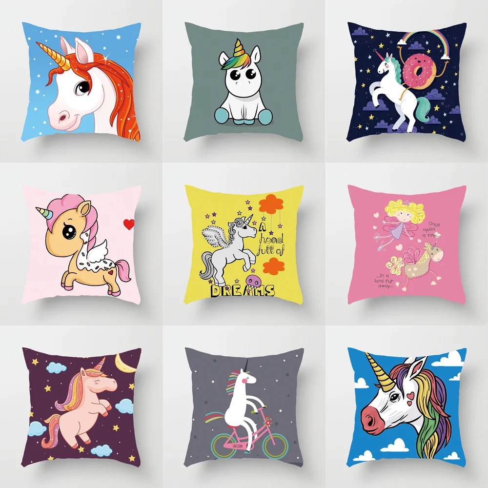 

Pillow Case Cover Unicorn Cartoon Home Pillowcase Cute Throw New Dawegama