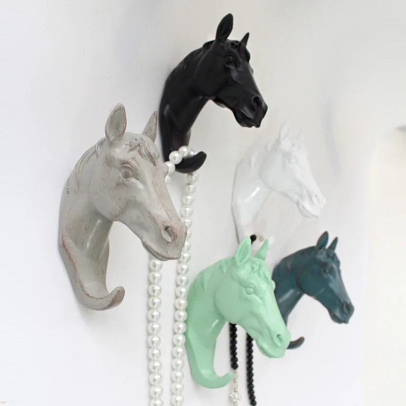 Resin Animal Horse Head Crafts Robe Hooks Wall Decoration Coat Resin Animal Horse Head Crafts Robe Hooks Wall Decoration Coat Hat Bag Europe Style Hanger Decor In From Home Improvement On