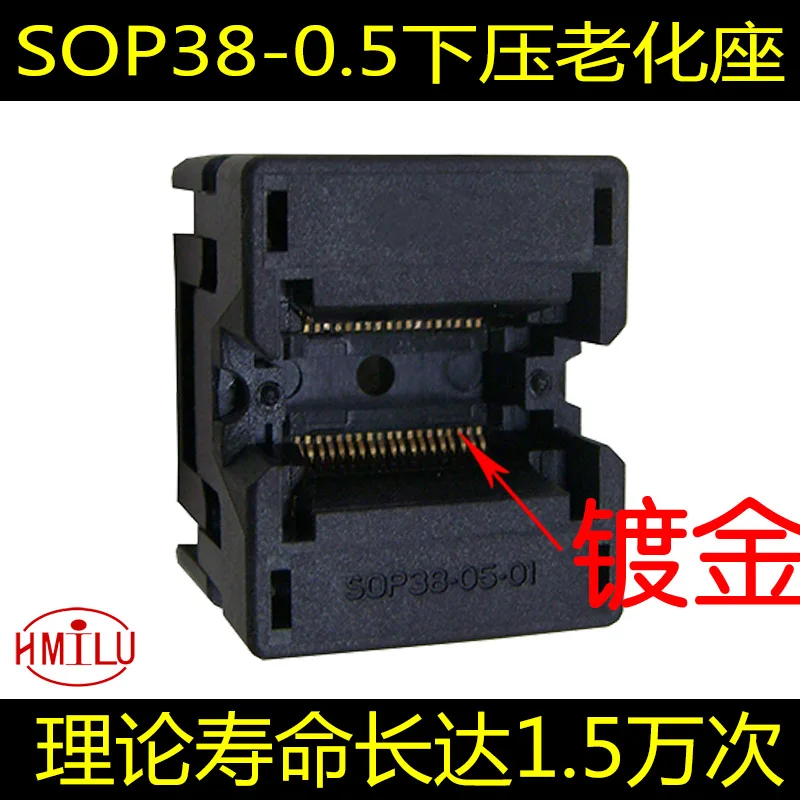 

SSOP38 Chip Test Stand Ots38-0.5-02 Bouncing Gold-plated Double Contact IC Aging Seat