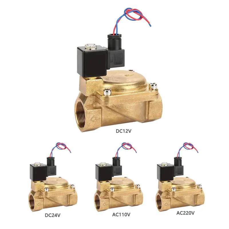 G1-1/4 N/C электромагнитный клапан Латунь Электрический электромагнитный клапан 2 способ мембрана Соленоидный клапан водяной клапан небольшой Соленоидный клапан