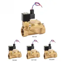 G1-1/4 N/C электромагнитный клапан Латунь Электрический электромагнитный клапан 2 способ мембрана Соленоидный клапан водяной клапан небольшой Соленоидный клапан