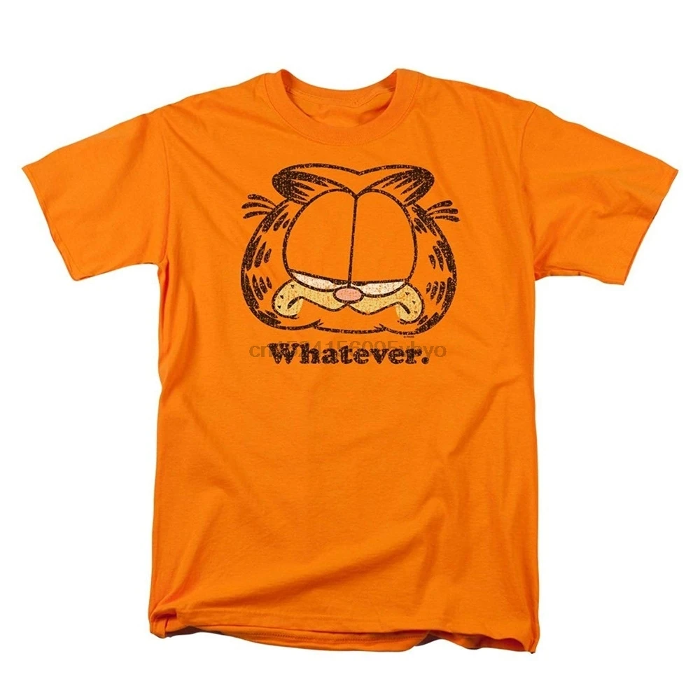 

Men's Fashion Garfield Whatever Orange Custom T Shirts Classic Cotton Tee Tops