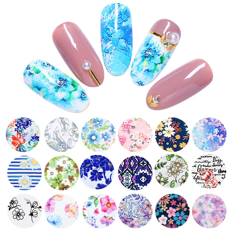 

1 Roll Flower Series Nail Foils Mixed Patterns Nail Art Transfer Decal Stickers Nail Art Decoration DIY Design 95 *3.7 cm