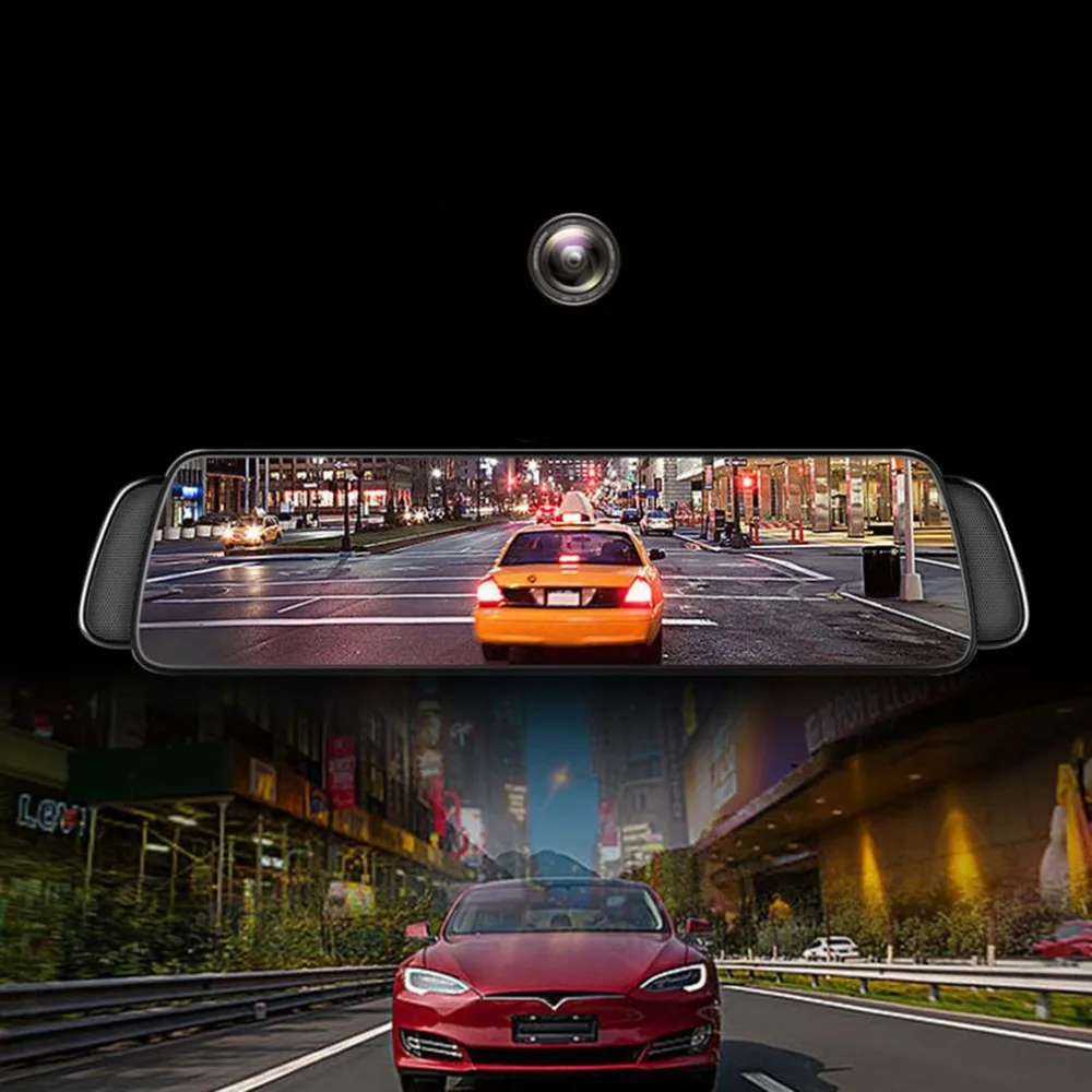 

10In 1080P Dual lens Car Video Recorder Streaming Media Rear-view Mirror G-sensor Night Vision Camcorder