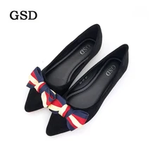 Новинка; женская замшевая обувь на плоском ходу; водонепроницаемые Мокасины с острым закрытым носком; женская элегантная Молодежная обувь с украшением в виде банта