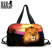 Дорожные сумки большой Ёмкость Для мужчин вещевой сумки с принтом "Лев" парусиновая дорожная сумка независимые туфли карманный дизайн Чемодан сумка