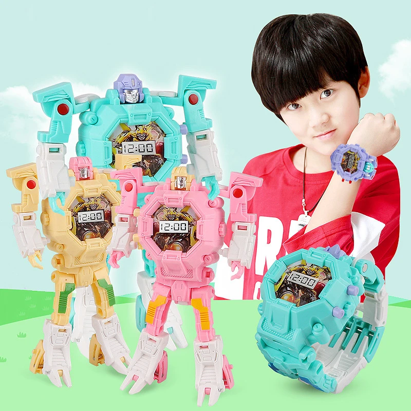 Creative-Enfants-Montre-Bracelet-Transformation-montre-Jouet-lectronique-Robot-Montre-pour-Enfants-Cadeau-D-former-Robot (2)