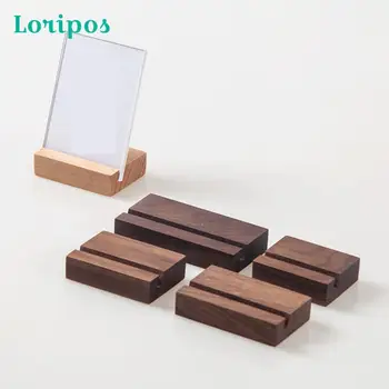 

Wooden Photo Frame Stand Acrylic Label Cover Menu Stand Merchandise Info Display Picture Holder Stand Desk Sign Name Card Holder