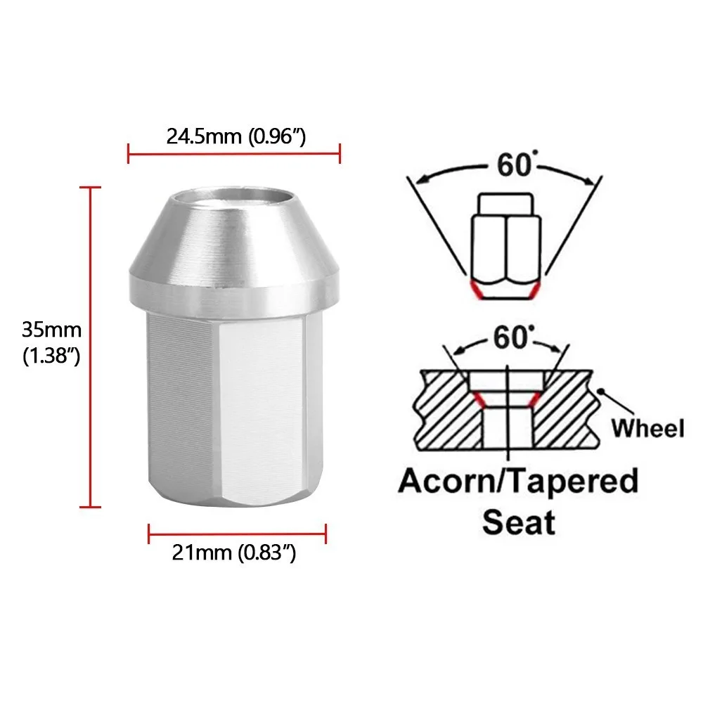 35 мм M12* 1,5 M12* 1,25 Jdm Aftermarket Луг гайки автомобиля 6061 алюминиевый сплав Противоугонные колеса Блокировка гайки длина