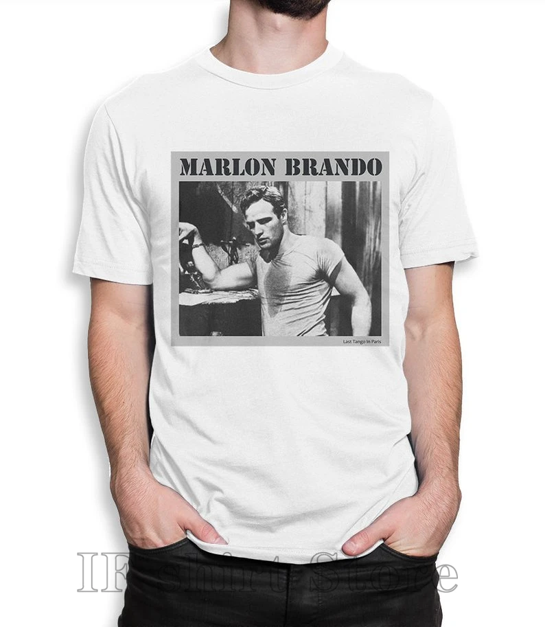 Marlon Brando Ретро футболка для мужчин и женщин все размеры Футболка 100% хлопок