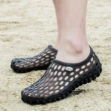 Унисекс быстросохнущие Мужские Пляжные Шлепанцы женские дышащие уличные сандалии обувь круглый sandalia masculina для отдыха на плоской подошве снаружи