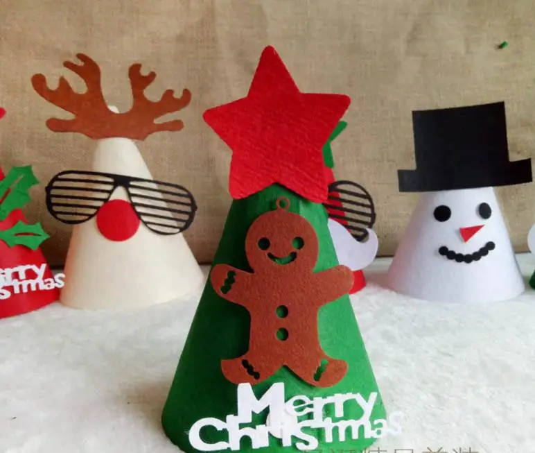 DIY Рождество Кепки украшение партии ручной пользу год Санта Клаус шляпа Кепки S dressup мяч праздничный подарок поставки Multicolors