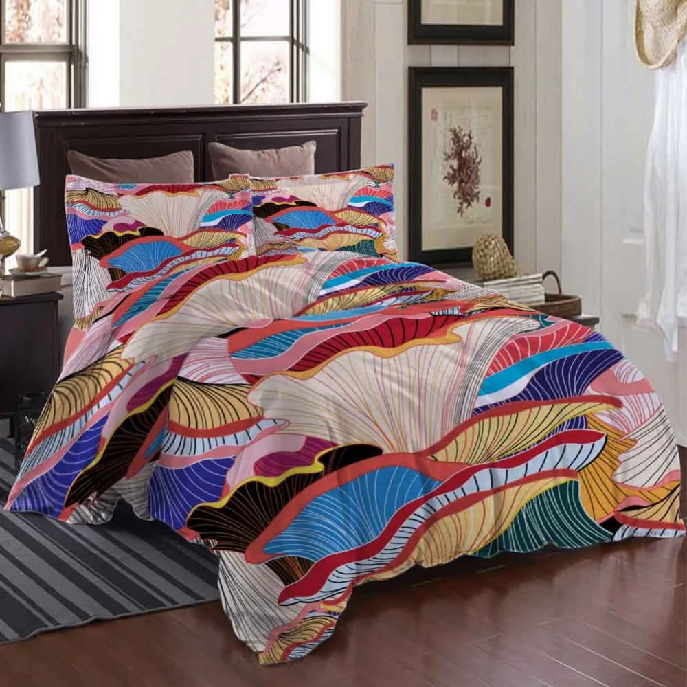 

Hand-painted apricot leaf Bedding Quilt Cover Duvet Cover Set Pillowcase Microfiber Soft Comforter Bedroom Single Queen King