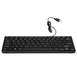 Черный ультра-тонкий тихий маленький размер 78 клавиш Мини Мультимедиа USB клавиатура для портативных ПК