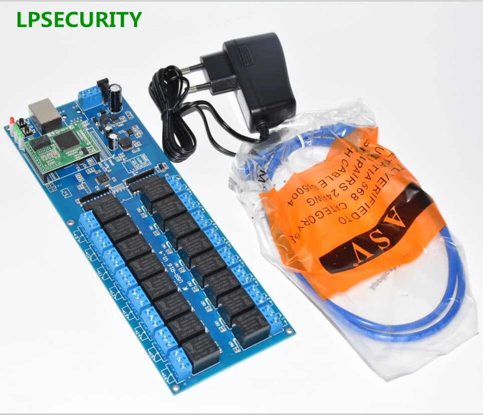 LPSECURITY LAN WAN RJ45 TCP/IP Industrial Network 16 Channels relay board controller/automation remote control switch module