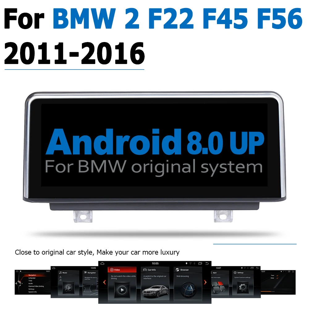 

10.25" Android 8.0 up Car Audio Stereo GPS Navi Map For BMW 2 F22 F45 F56 2011-2016 NTB Multimedia Player Original Style Radio