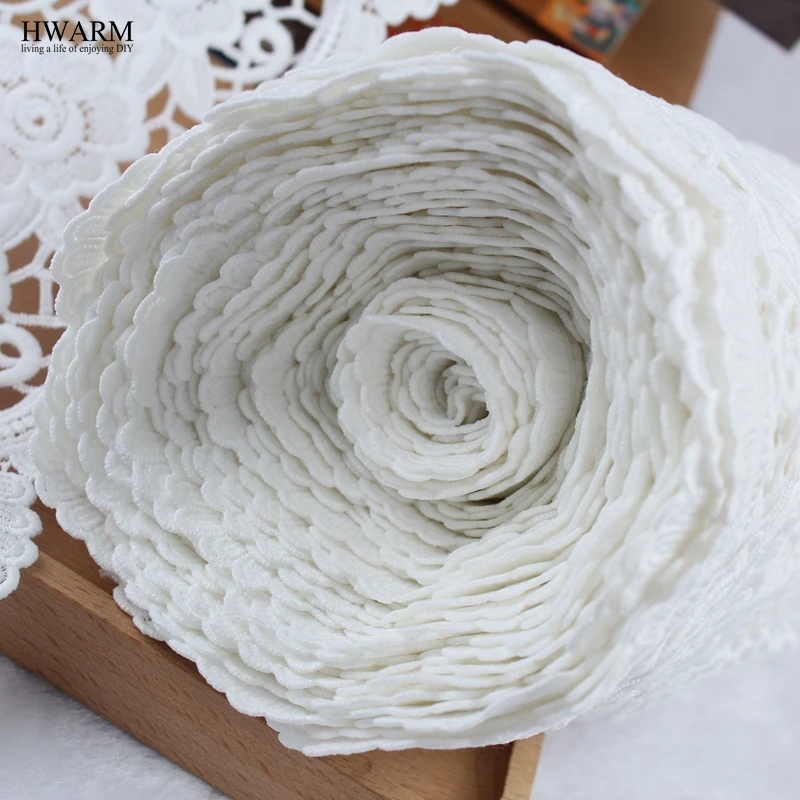 Белая африканская кружевная ткань ленты для свадебного украшения отделка DIY 1 ярд молочный шелк вышивка водорастворимое кружево высококачественный полый брусок