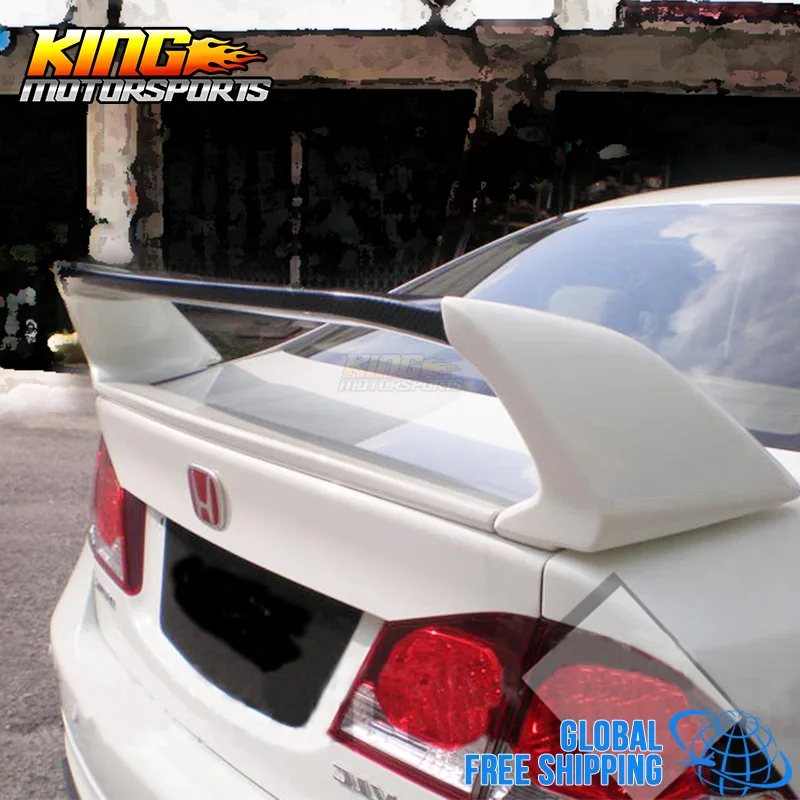 Подходит для 06 11 Honda Civic 4 двери Mugen Стиль спойлер на задний багажник крыло